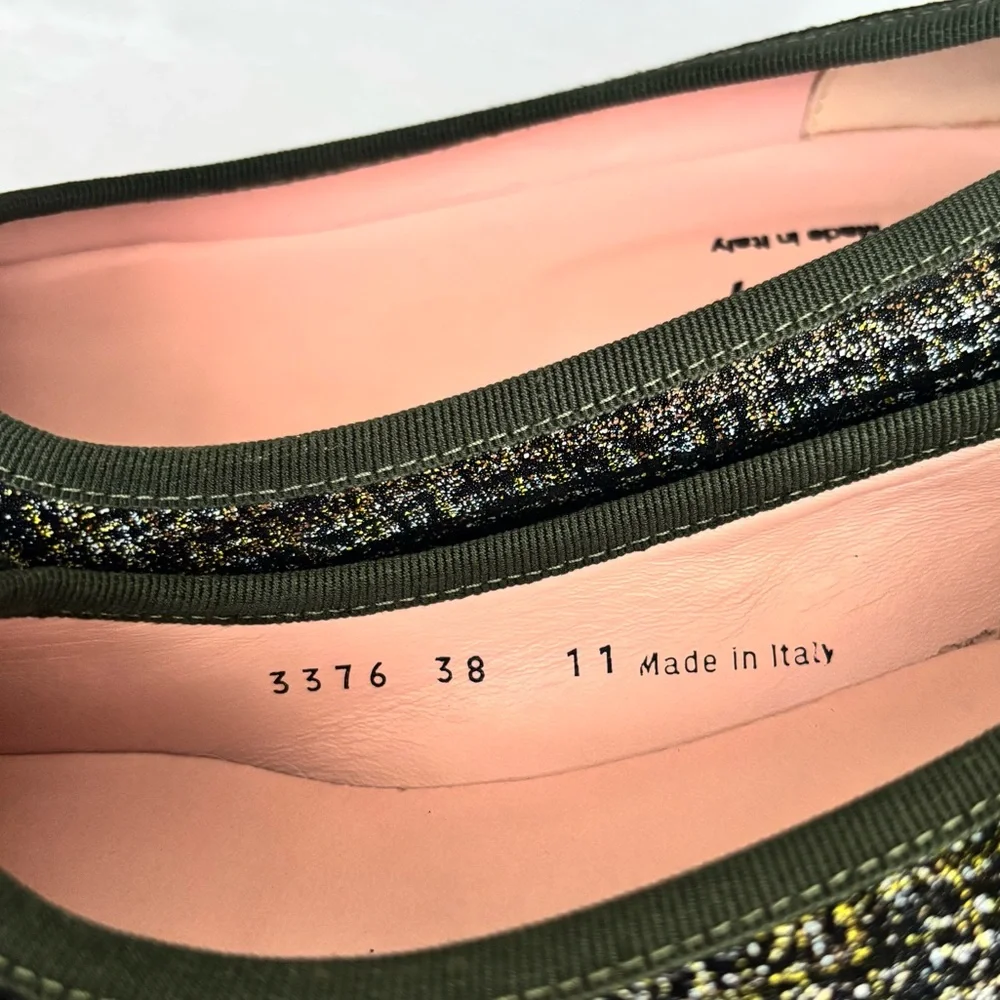 FERCA 81 Italian Genuine Leather Cap Toe Low Heel Green Tweed Pump--NEW--7.5 - Picture 13 of 16